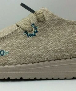 Hey Dude Shoes Hey Dude Wendy Flora Sunflower Beige Lightweight Casual Slip On Women's Shoes