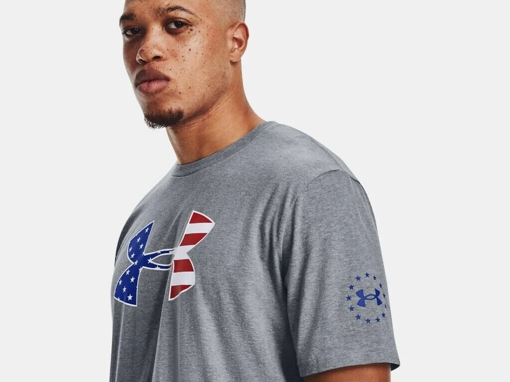 Under Armour Mens UA Freedom Big Flag Logo Short Sleeve Graphic T-Shirt SS Tee 19 Under Armour Mens UA Freedom Big Flag Logo Short Sleeve Graphic T-Shirt SS Tee