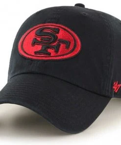 ’47 San Francisco 49ers 47 Brand NFL Clean Up Adjustable Strapback Hat Dad Cap Black