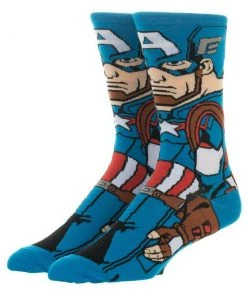 Captain America Bioworld Marvel Comics Socks Mens 8-12 Avengers Steve Rogers