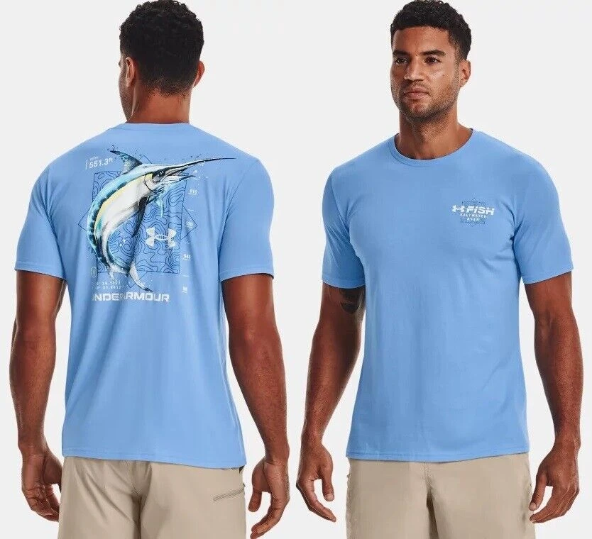 Under Armour Men's UA Fish Marlin Waterblur Short Sleeve Graphic T-Shirt SS Tee 1 Under Armour Men's UA Fish Marlin Waterblur Short Sleeve Graphic T-Shirt SS Tee