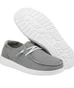 Hey Dude Shoes Hey Dude Wendy Corduroy Glacier Grey Women's Lightweight Shoes Slip On Casual