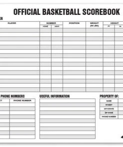 Champro Basketball Scorebook - 30 Games Score Book Scoring Game Statistics Stats