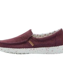 Hey Dude Wendy Misty Burgundy Women's Lightweight SlipOn Comfortable Casual Shoe