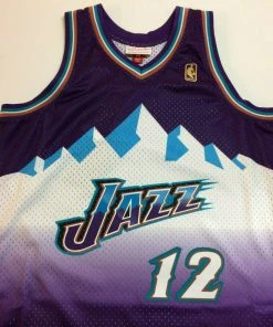 John Stockton Utah Jazz Mitchell & Ness 1996-1997 Mountains Authentic Jersey