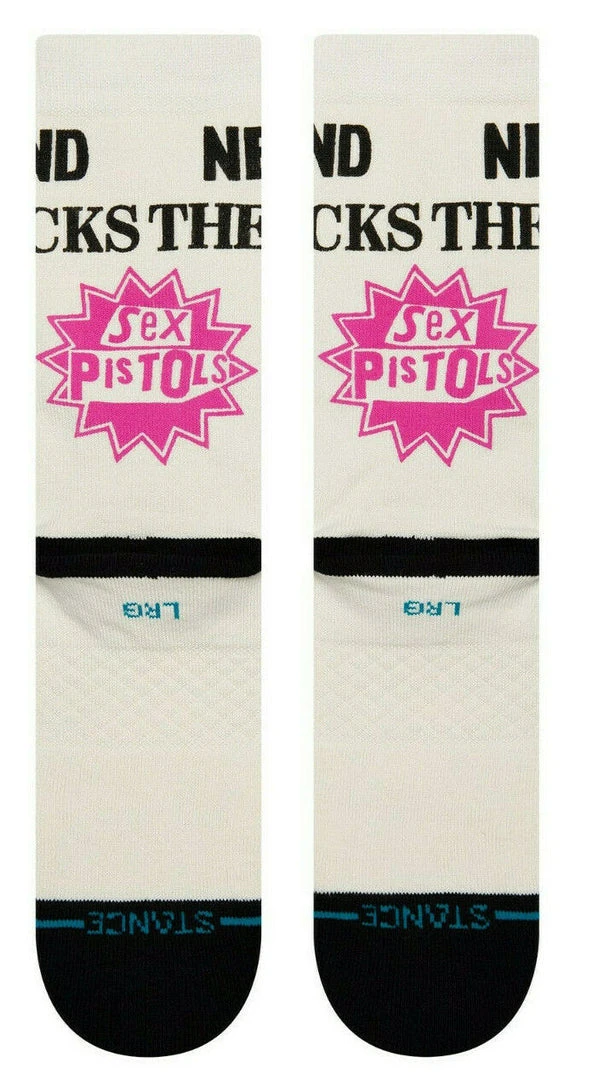 Stance X Sex Pistols Bullocks Punk Rock Crew Socks Large Men's 9-13 3 Stance X Sex Pistols Bullocks Punk Rock Crew Socks Large Men's 9-13