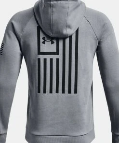 Under Armour Men's UA New Freedom Flag Logo Rival Hoodie Hooded Sweatshirt