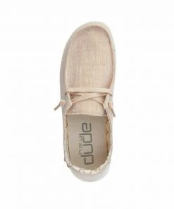 Hey Dude Wendy Canvas Sparkling Rose Gold Women's Lightweight Shoes Slip On Hey Dude Shoes