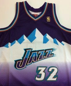 NBA Karl Malone Utah Jazz Mitchell & Ness 1996-1997 Mountains Authentic Jersey