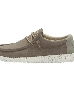 Hey Dude Shoes Hey Dude Wally Chambray Sepia Brown Men's Shoes Comfortable Lightweight SlipOn