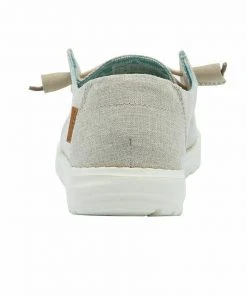 Hey Dude Shoes Hey Dude Wendy Chambray Beige Women's Lightweight Shoes Slip On Casual Comfort