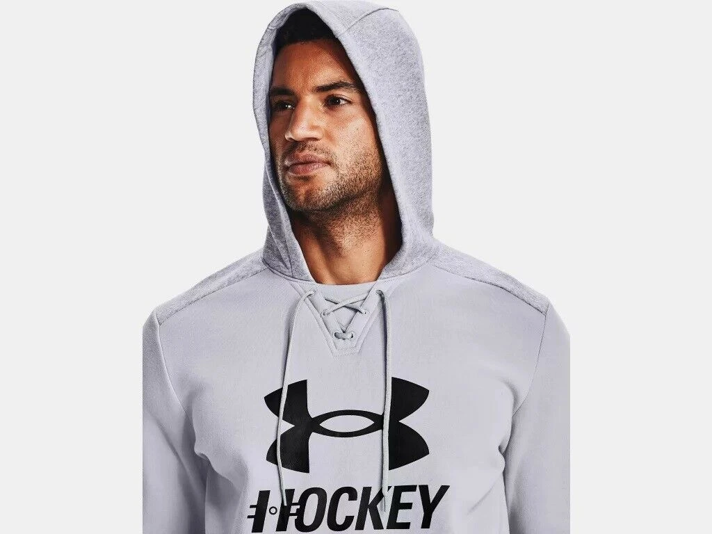 Under Armour Men's UA Hockey Icon Logo Hooded Sweatshirt Lace Up Hoodie 2 Under Armour Men's UA Hockey Icon Logo Hooded Sweatshirt Lace Up Hoodie