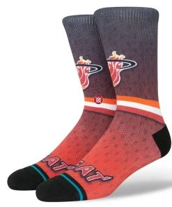 Miami Heat Stance NBA HWC Fader Hardwood Classics Crew Socks Large Mens 9-13