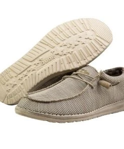 Hey Dude Wally Sox Beige Men's Shoes Comfortable Lightweight Slip On Casual Shoe