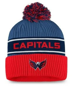 2021 Washington Capitals Fanatics NHL Locker Room Pom Cuff Knit Hat Stocking Cap