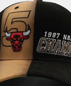 Chicago Bulls Mitchell & Ness Snapback Hat 1997 NBA Finals Champions Cap Black