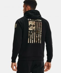 Under Armour Men's UA New Freedom Flag Logo Rival Hoodie Hooded Sweatshirt