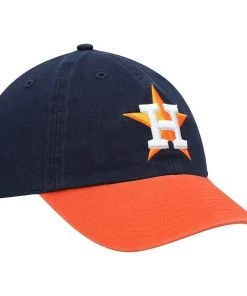 ’47 2022 Houston Astros 47 Brand MLB Clean Up Adjustable Strapback Hat Dad Cap 2Tone
