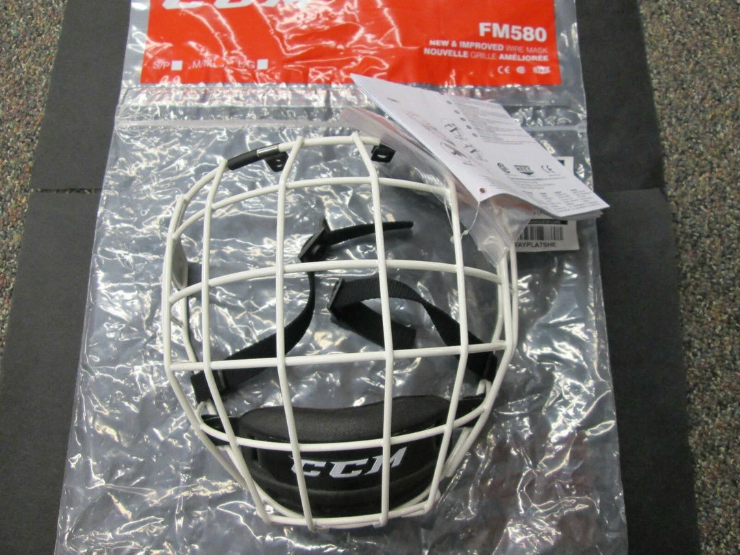 CCM FM580 White Hockey Helmet Cage - Face Mask - Small, Medium Or Large 6 CCM FM580 White Hockey Helmet Cage - Face Mask - Small, Medium Or Large